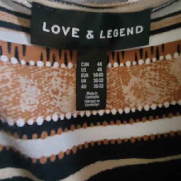 Women's Plus Size 4X Maxi Dress Crossover V Neck Striped Black & Brown Casual - Picture 13 of 13